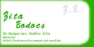 zita bodocs business card