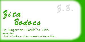 zita bodocs business card